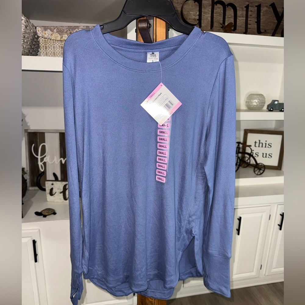 🔆NWT Soft Members Mark Blue Long Sleeve Top